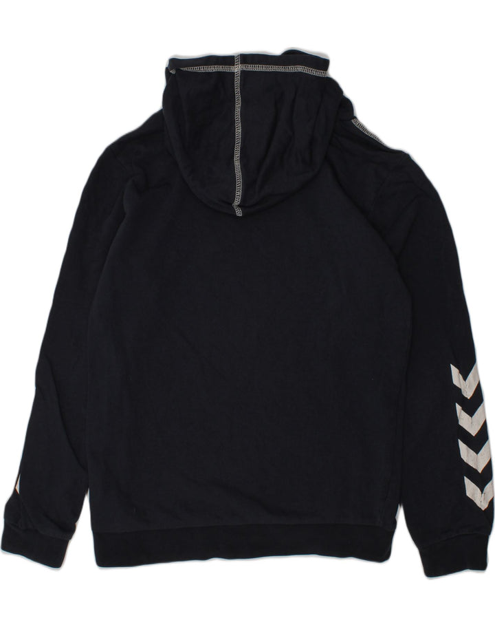 HUMMEL Girls Graphic Hoodie Jumper 9-10 Years Navy Blue Cotton | Vintage Hummel | Thrift | Second-Hand Hummel | Used Clothing | Messina Hembry 