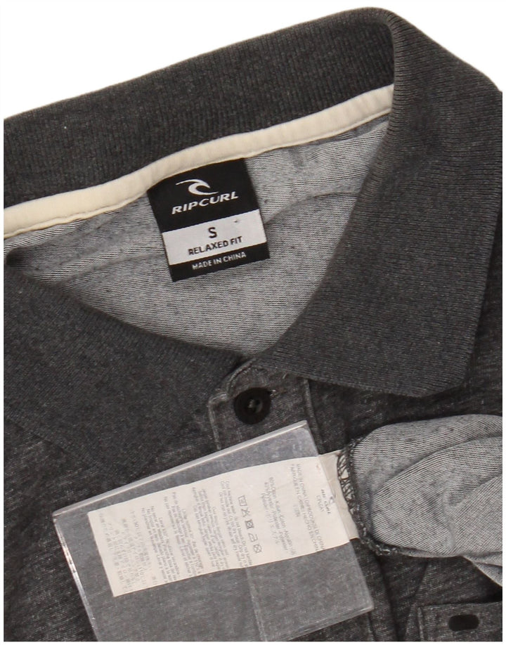 RIP CURL Mens Relaxed Fit Polo Shirt Small Grey Cotton