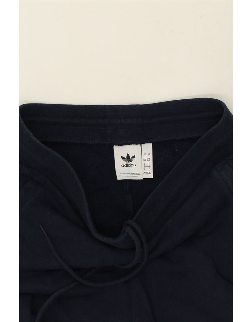 ADIDAS Mens Tracksuit Trousers Joggers Large Navy Blue Cotton | Vintage Adidas | Thrift | Second-Hand Adidas | Used Clothing | Messina Hembry 