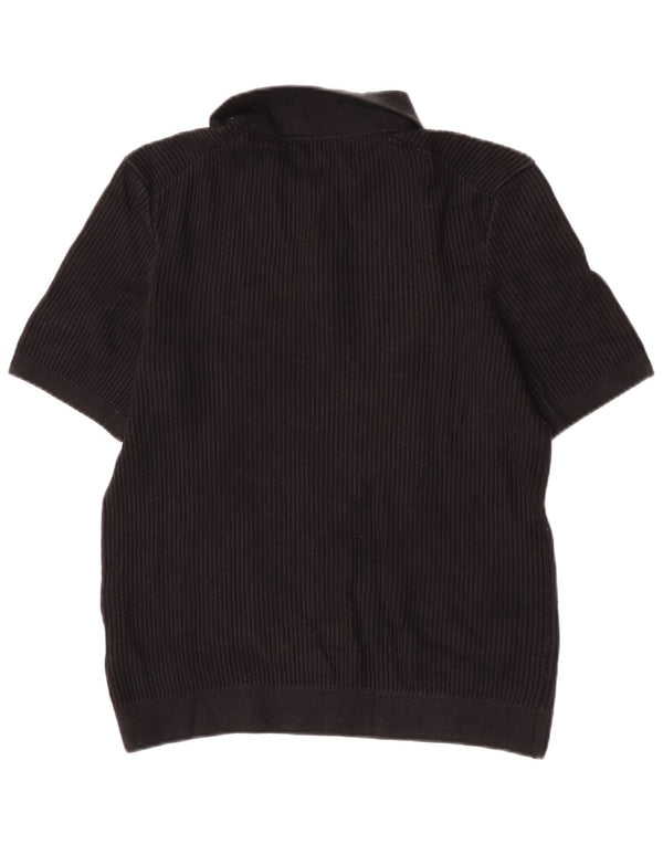 Cos Mens Regular Polo Shirt Small Black Cotton