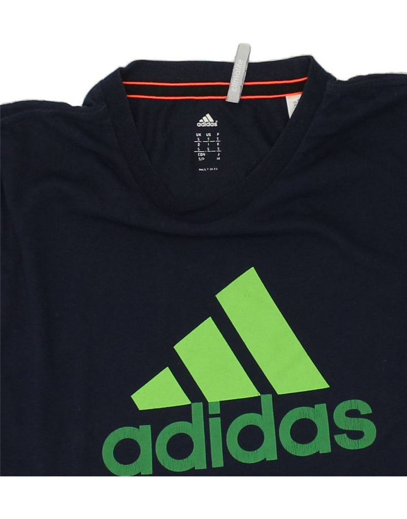 ADIDAS Mens Graphic T-Shirt Top Small Navy Blue Cotton | Vintage Adidas | Thrift | Second-Hand Adidas | Used Clothing | Messina Hembry 