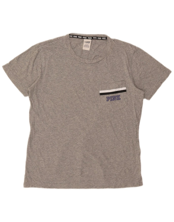 Victoria's Secret Mens Pink Graphic T-Shirt Top Medium Grey Cotton