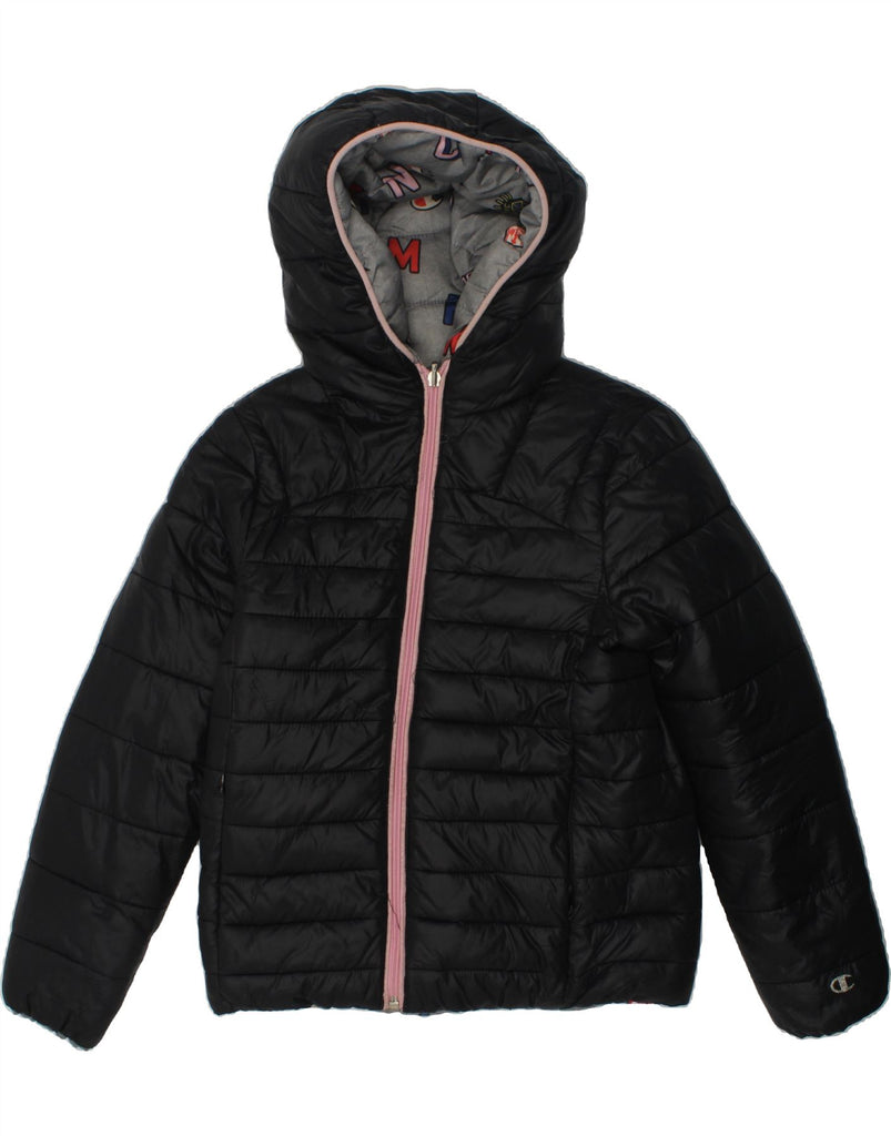 CHAMPION Girls Hooded Reversible Padded Jacket 7-8 Years Small  Black | Vintage Champion | Thrift | Second-Hand Champion | Used Clothing | Messina Hembry 