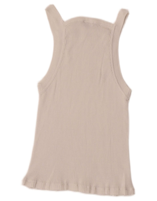 Massimo Dutti Womens Crop Vest Top UK 14 Large White