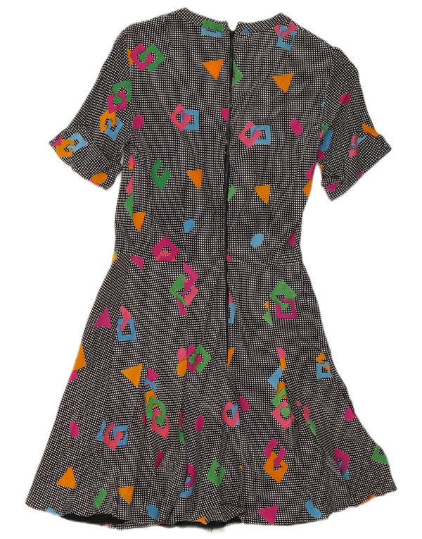Vintage Womens A-Line Dress UK 8 Small Multicoloured Geometric
