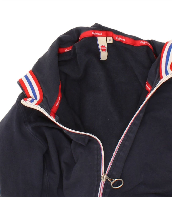 COLMAR Womens Zip Hoodie Sweater UK 14 Medium Navy Blue Cotton Vintage Colmar and Second-Hand Colmar from Messina Hembry 