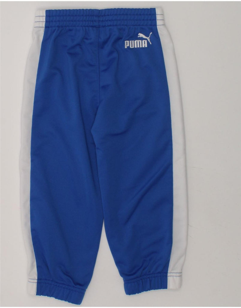 PUMA Baby Boys Joggers Tracksuit Trousers 18-24 Months Blue Colourblock | Vintage Puma | Thrift | Second-Hand Puma | Used Clothing | Messina Hembry 