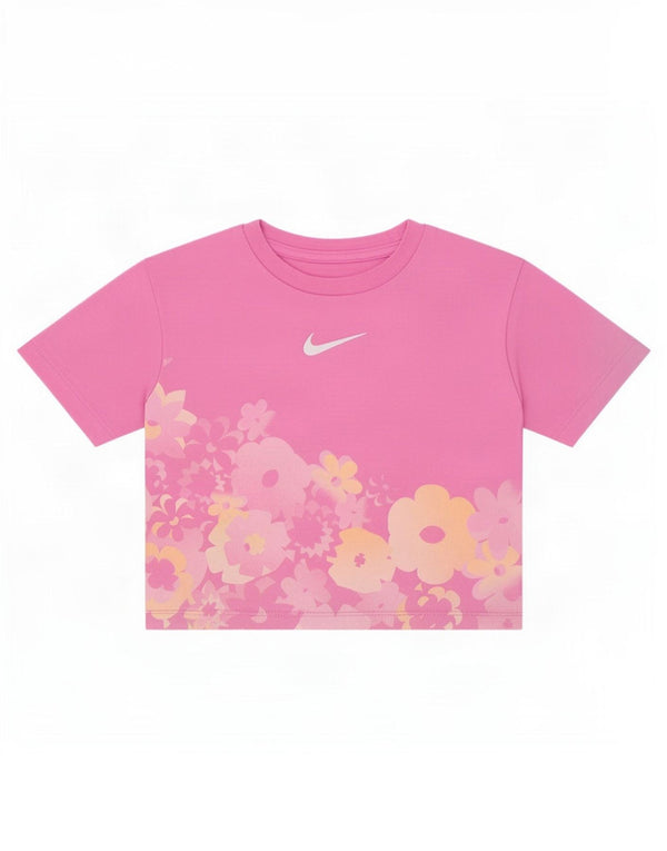 Nike Girls T-Shirt Top 2-3 Years Pink Floral Cotton