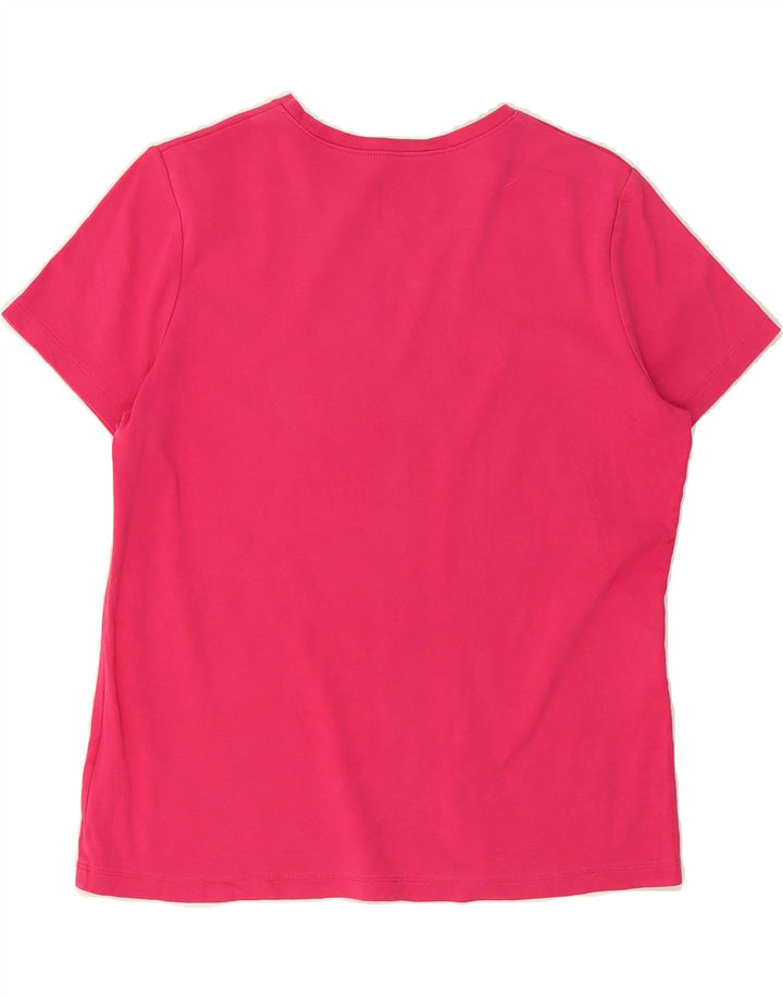 L.L.BEAN Womens T-Shirt Top UK 14 Medium Pink Cotton Vintage L.L.Bean and Second-Hand L.L.Bean from Messina Hembry 