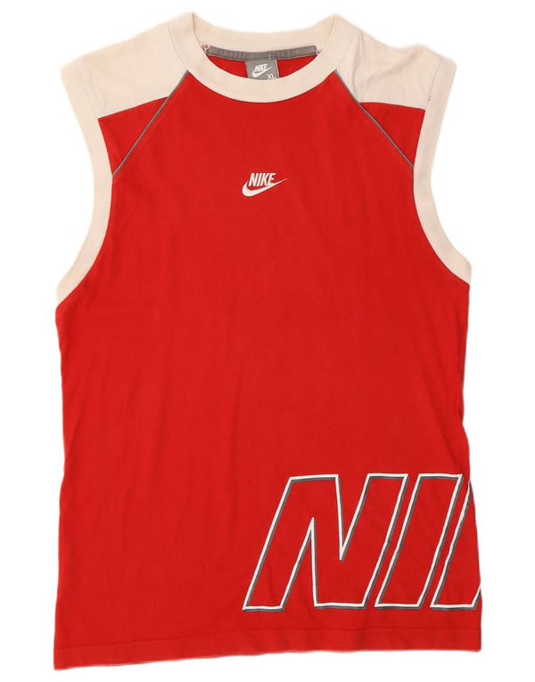 Nike Boys Graphic Vest Top 13-14 Years XL Red Colourblock