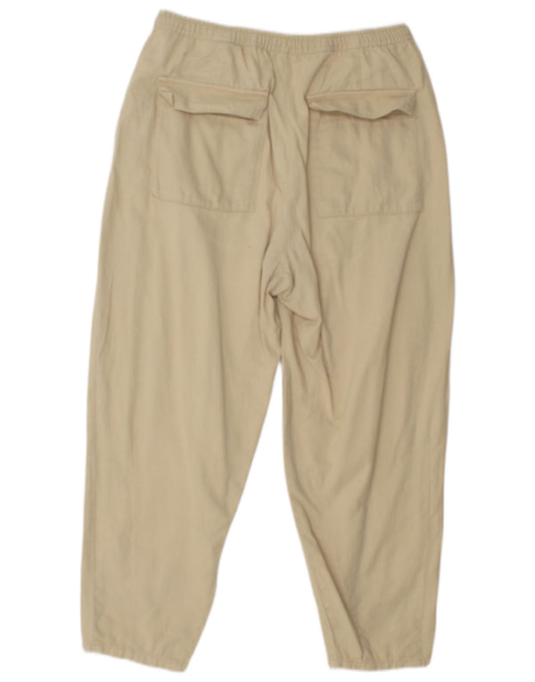 Zara Womens High Waist Tapered Cropped Trousers Small W28 L24 Beige