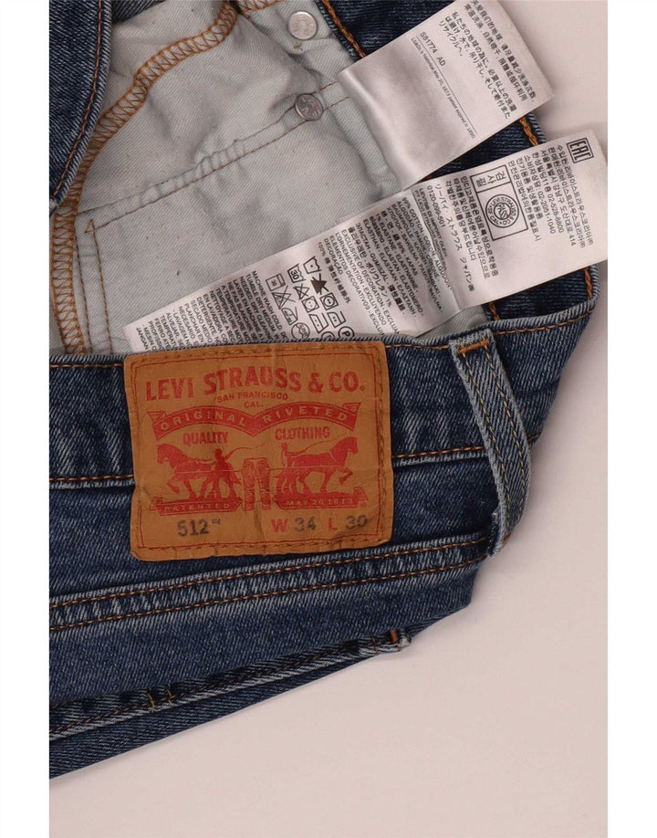Levi's Mens 512 Slim Jeans W34 L30 Blue Cotton