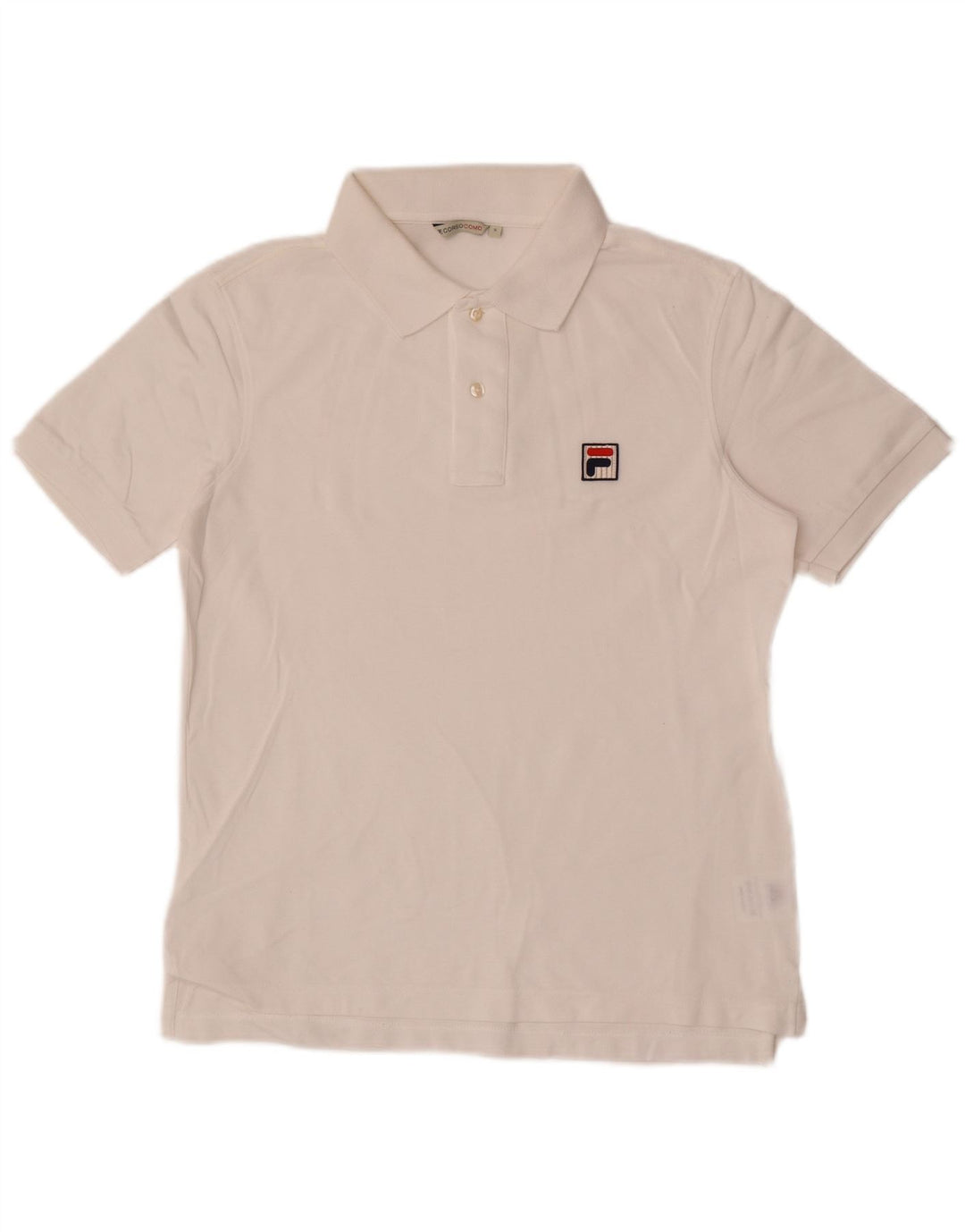 Fila Mens Polo Shirt Small White Cotton