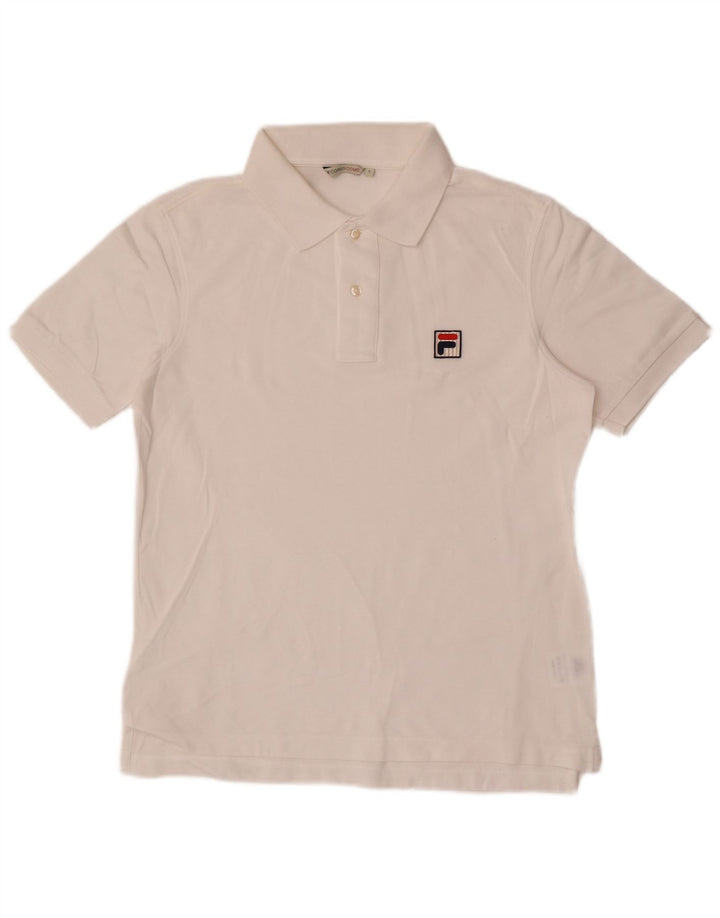 Fila Mens Polo Shirt Small White Cotton