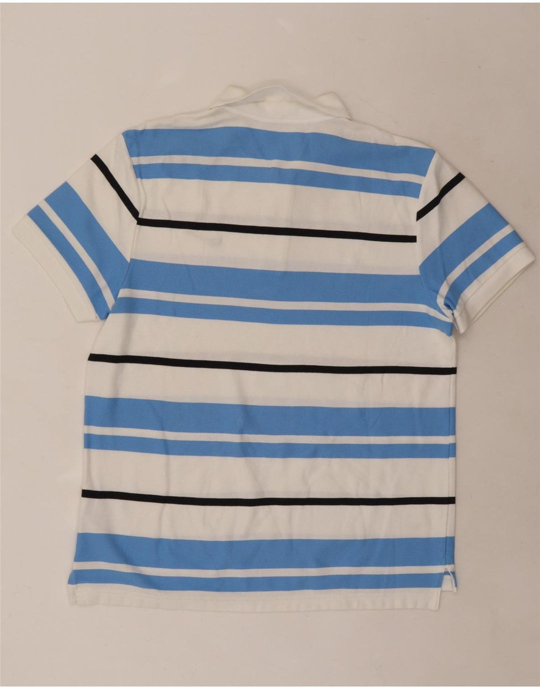 Nike Mens Polo Shirt Large White Striped Cotton