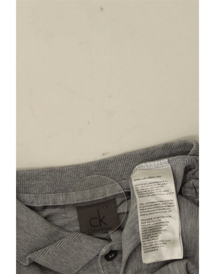 Calvin Klein Mens Polo Shirt Medium Grey Cotton