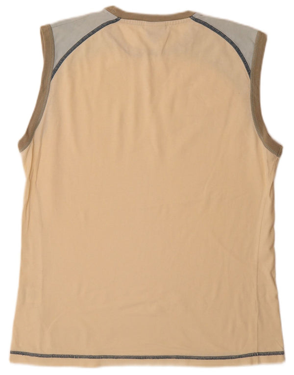 Diadora Womens Vest Top UK 18 XL Beige Colourblock Cotton