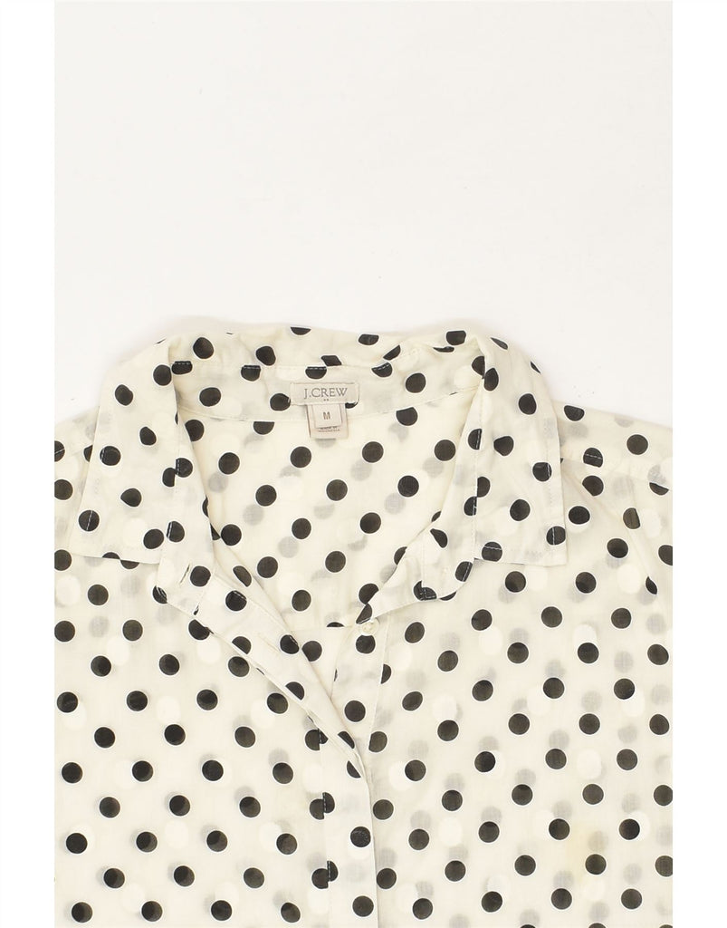 J. CREW Womens See Through Pullover Shirt UK 14 Medium White Polka Dot | Vintage J. Crew | Thrift | Second-Hand J. Crew | Used Clothing | Messina Hembry 