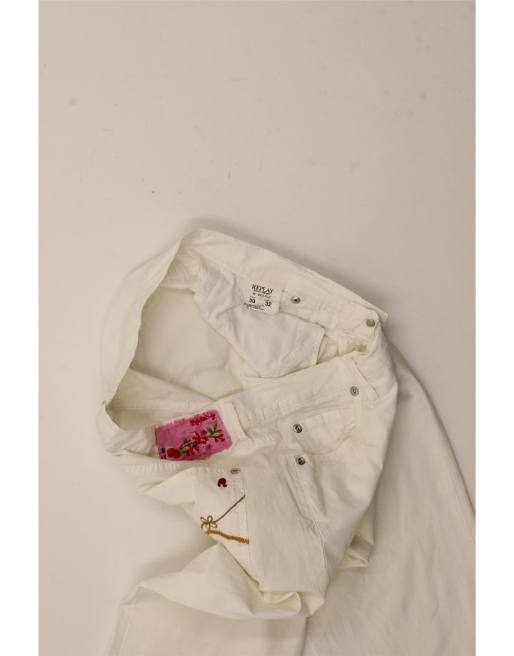 REPLAY Womens Straight Casual Trousers W30 L32 Beige Cotton Vintage Replay and Second-Hand Replay from Messina Hembry 