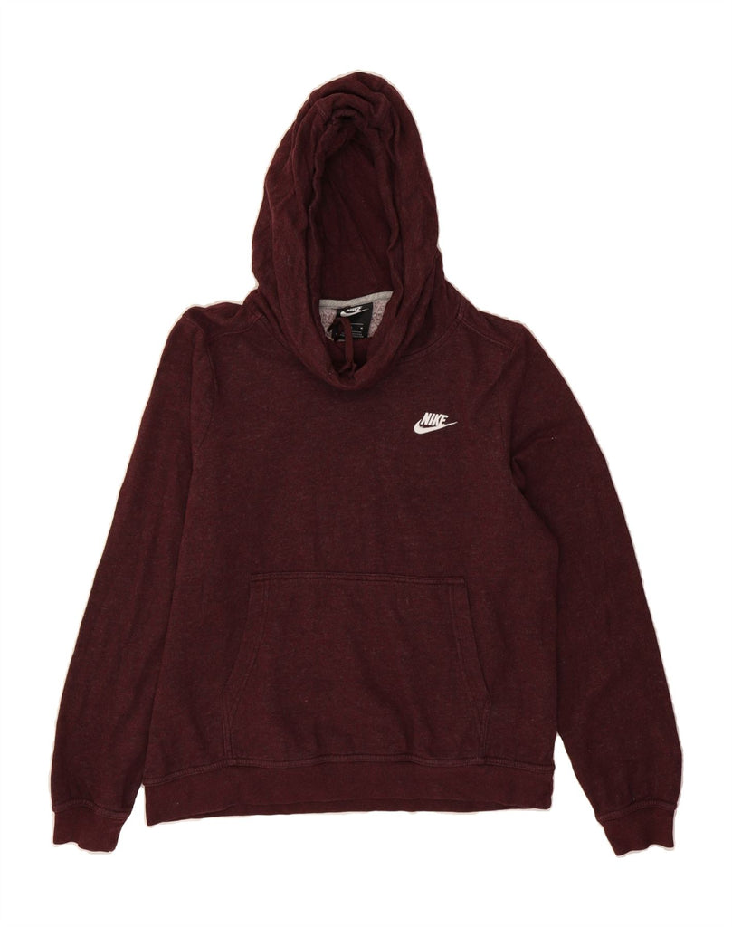 NIKE Womens Hoodie Jumper UK 14 Medium Maroon Cotton Vintage Nike and Second-Hand Nike from Messina Hembry 
