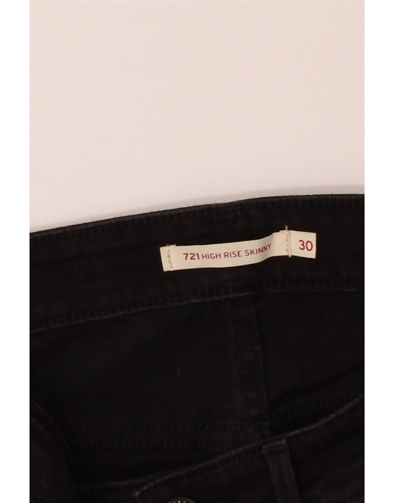 LEVI'S Womens 721 High Rise Skinny Jeans W30 L28 Black Cotton Vintage Levi's and Second-Hand Levi's from Messina Hembry 