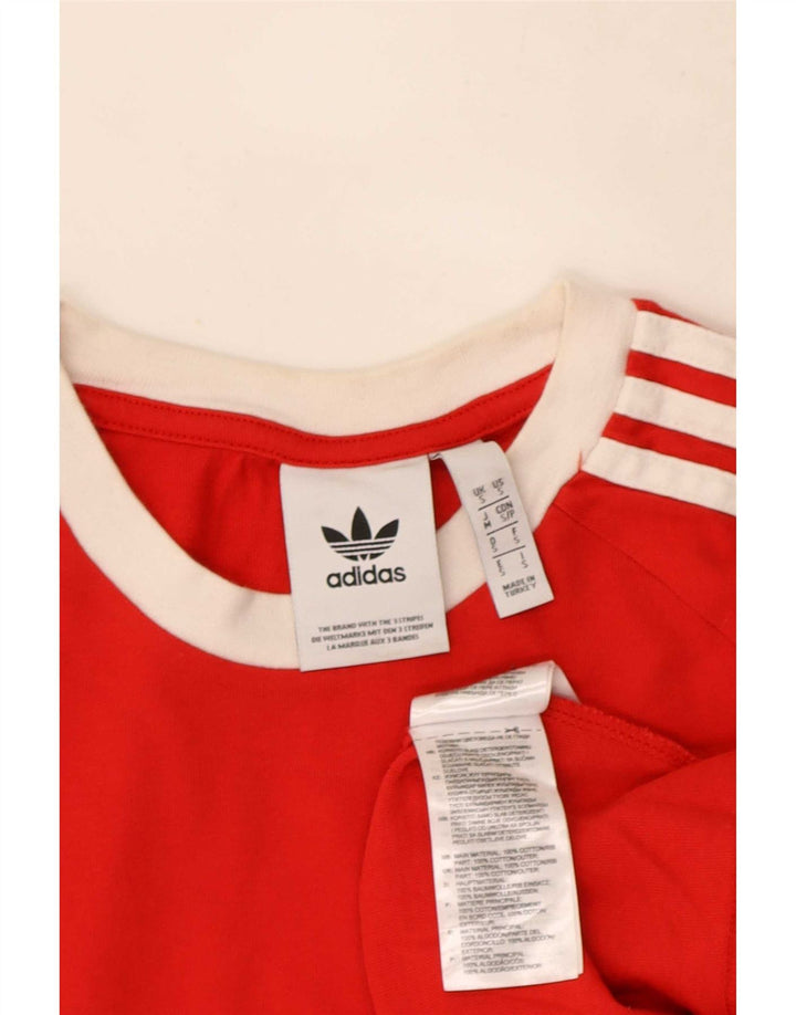 Adidas Mens T-Shirt Top Small Red Cotton