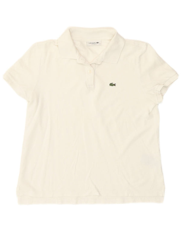 Lacoste Womens Regular Fit Polo Shirt Size 38 Medium White Cotton