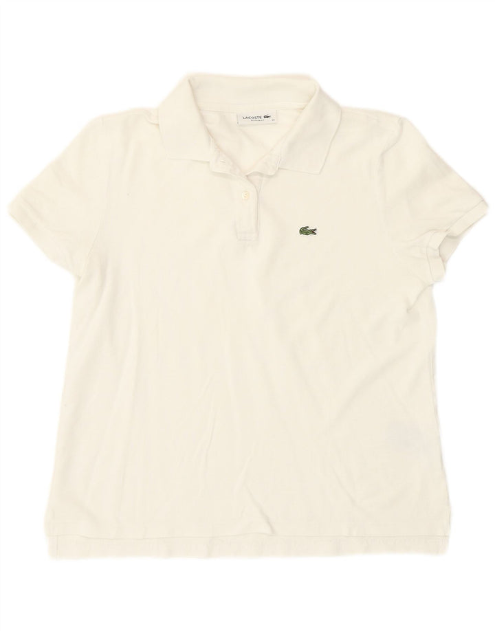 Lacoste Womens Regular Fit Polo Shirt Size 38 Medium White Cotton