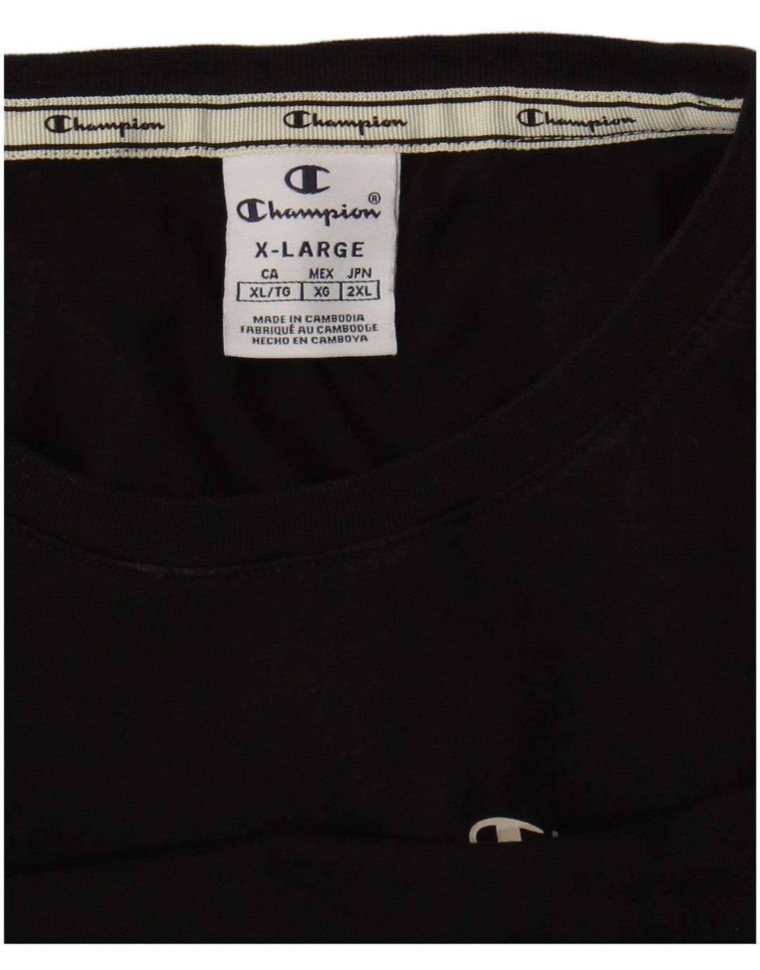 CHAMPION Womens T-Shirt Top UK 18 XL Black