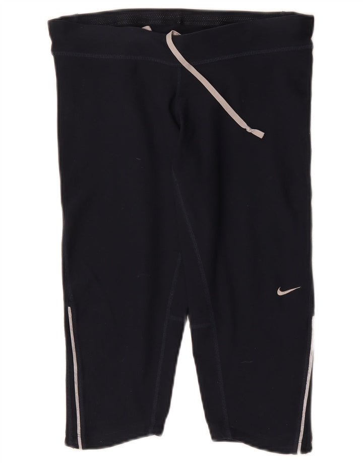 Nike Womens Capri Leggings UK 10 Small Navy Blue Polyester Sports