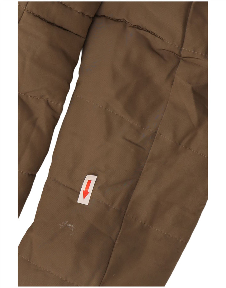Zara Womens Hooded Sherpa Padded Jacket UK 10 Small Khaki Polyester