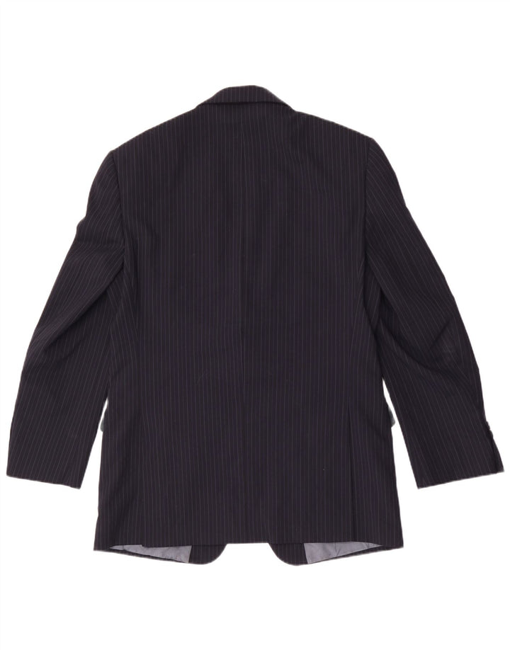 Marks & Spencer Womens Blazer Jacket UK 40 Medium Navy Blue Pinstripe