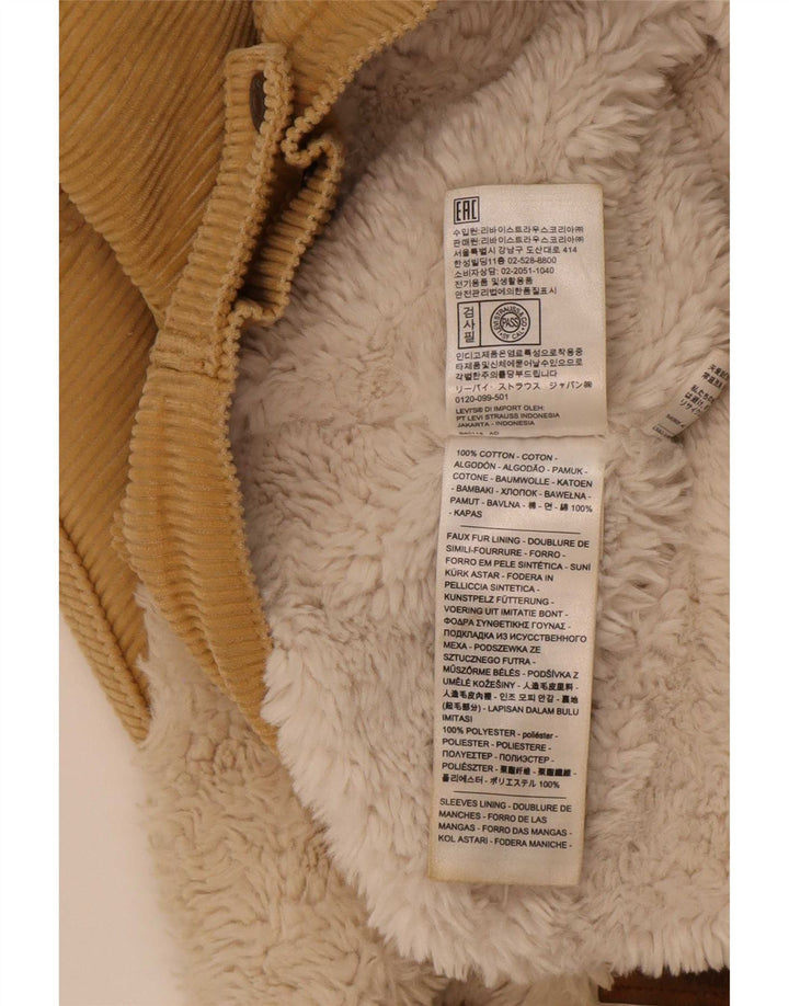 Levi's Womens Oversized Crop Sherpa Corduroy Jacket UK 10 Small Beige