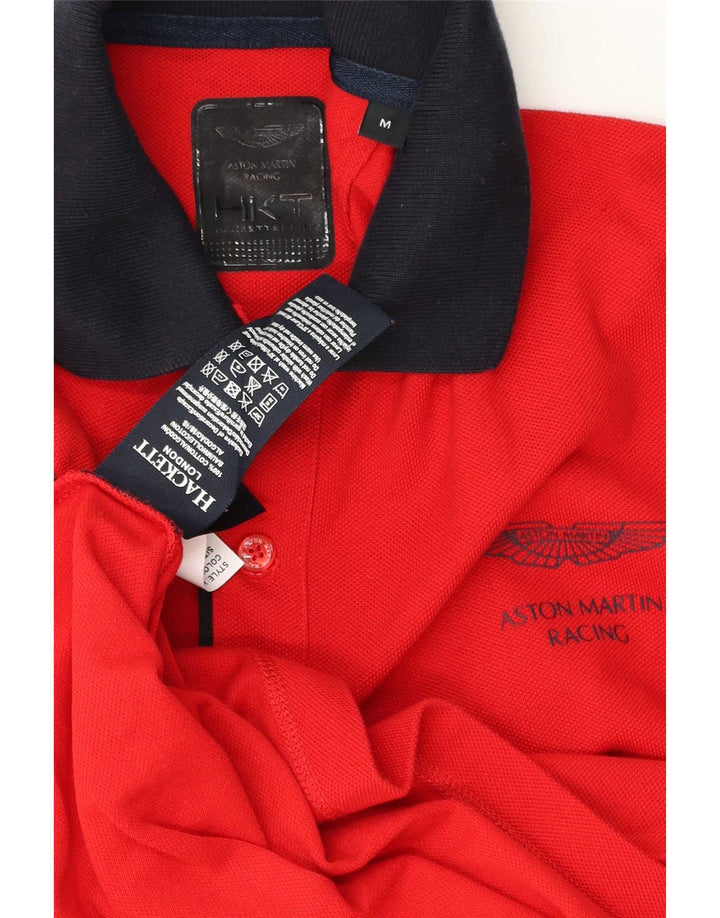 Hackett Mens Graphic Rugby Polo Shirt Medium Red Cotton