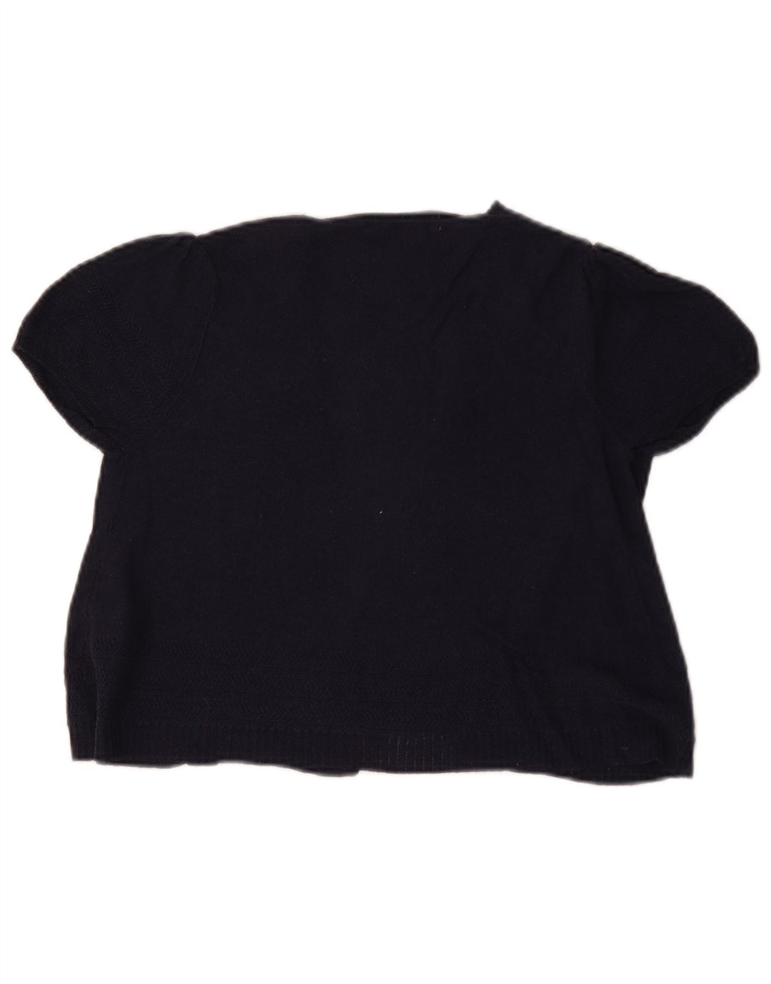 Marks & Spencer Womens Short Sleeve Cardigan Top UK 10 Small Navy Blue