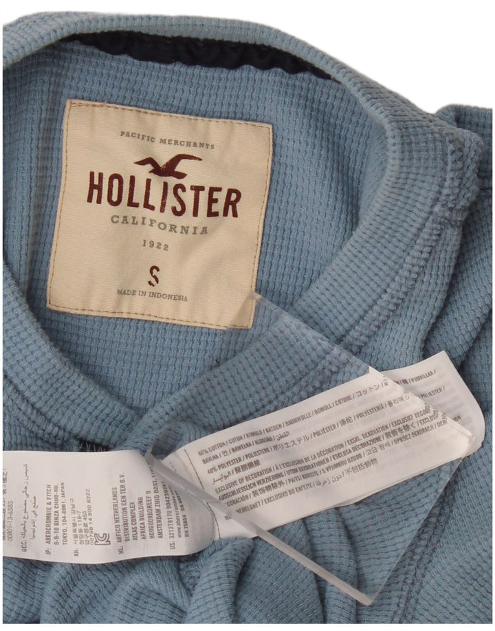 Hollister Mens Top Long Sleeve Small Blue Cotton