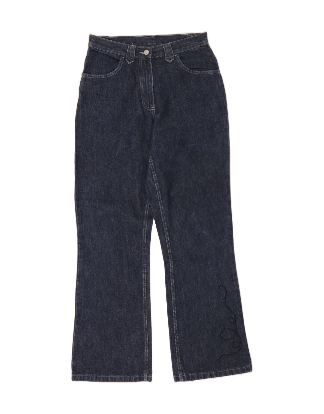 VINTAGE Womens Bootcut Jeans EU 40 Medium W30 L30 Navy Blue Cotton Vintage Vintage and Second-Hand Vintage from Messina Hembry 