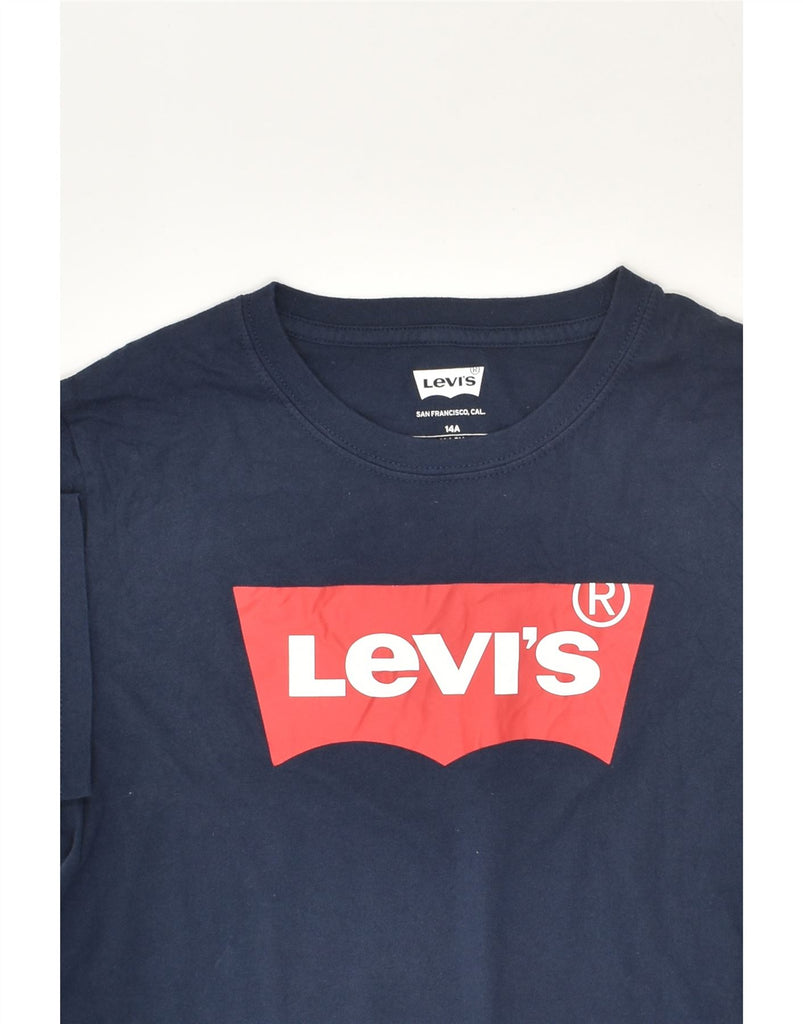 LEVI'S Boys Graphic T-Shirt Top 13-14 Years Navy Blue Cotton | Vintage Levi's | Thrift | Second-Hand Levi's | Used Clothing | Messina Hembry 