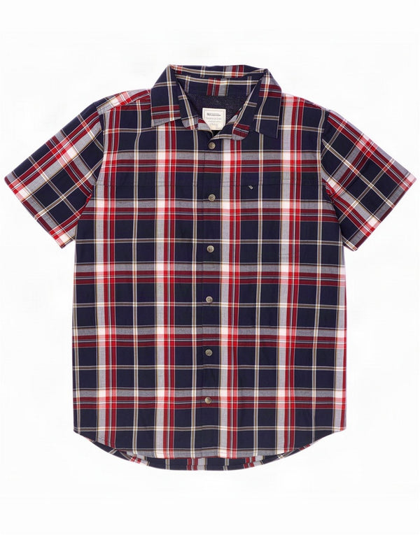 Mountain Warehouse Mens Short Sleeve Shirt Medium Navy Blue Check