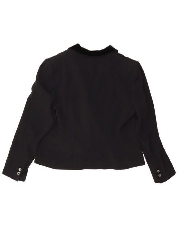 Karen Millen Womens Double Breasted Blazer Jacket UK 16 Large Black Viscose