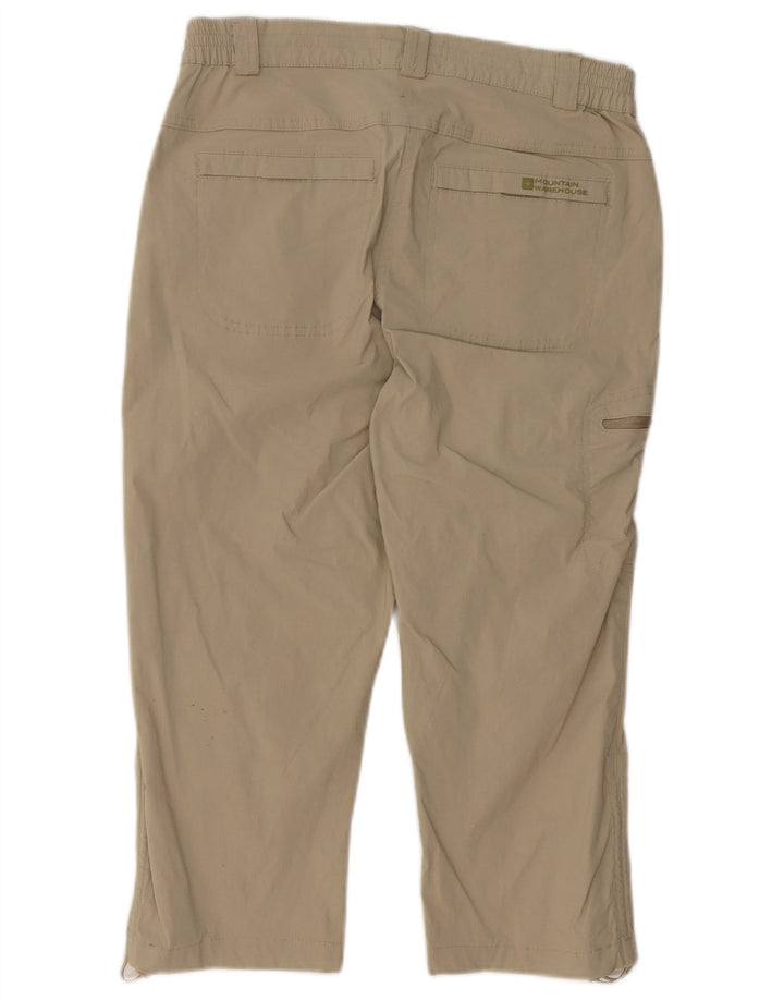 Mountain Warehouse Womens Cargo Capri Trousers UK 12 Medium W30 L19 Beige