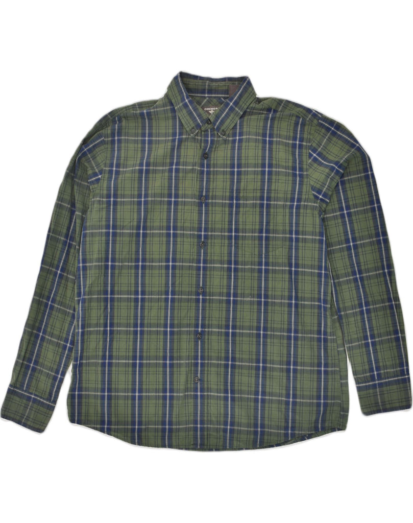 DOCKERS Mens Shirt XL Green Check Cotton | Vintage Dockers | Thrift | Second-Hand Dockers | Used Clothing | Messina Hembry 