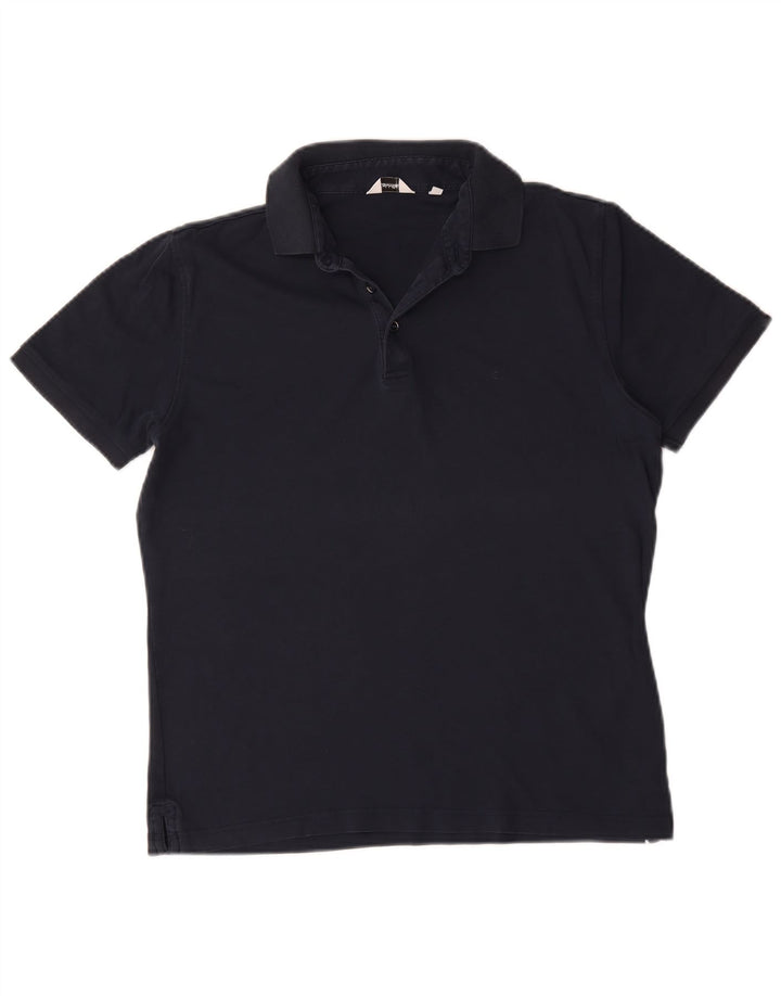 Calvin Klein Mens Polo Shirt Medium Navy Blue Cotton