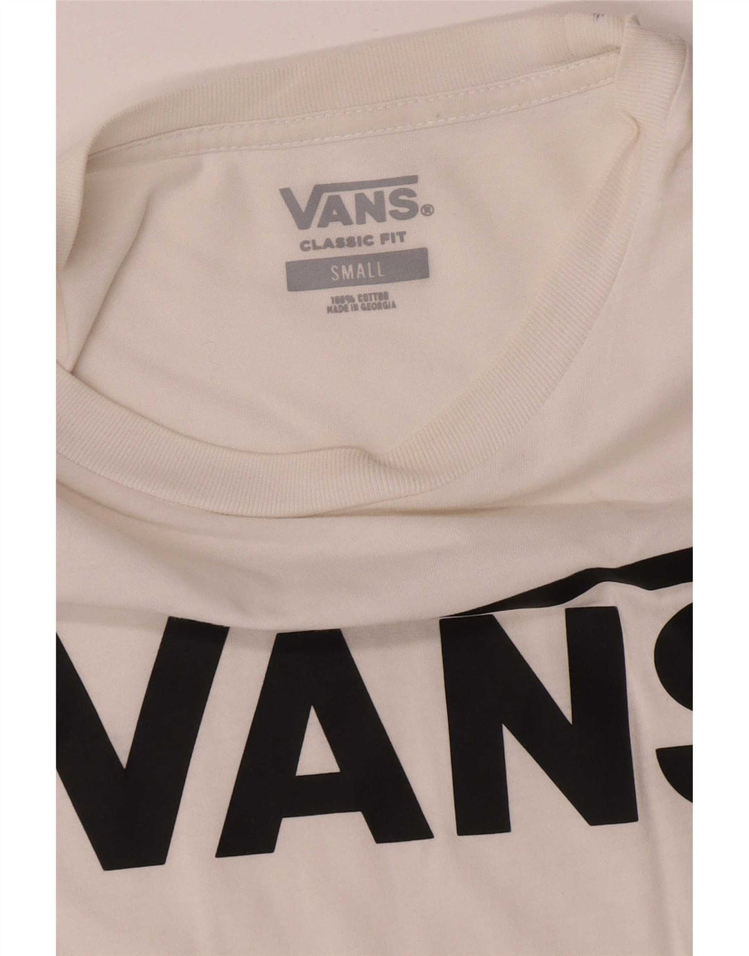 Vans Mens Classic Fit Graphic T-Shirt Top Small White Cotton