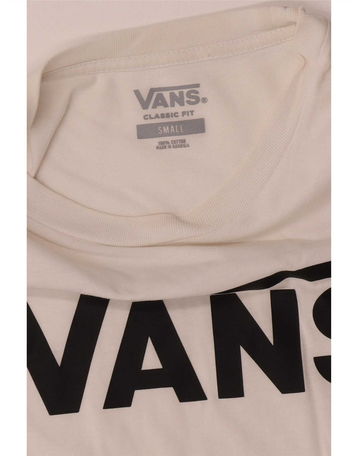 Vans Mens Classic Fit Graphic T-Shirt Top Small White Cotton