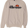 ELLESSE Womens Oversized Graphic Sweatshirt Jumper UK 8 Small White