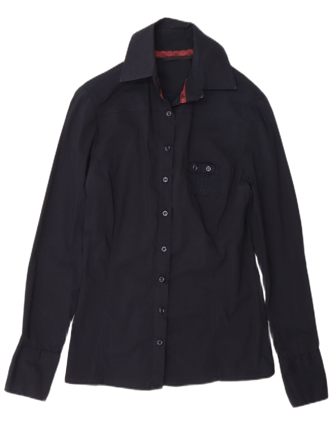 Silvian Heach Womens Shirt UK 12 Medium Navy Blue