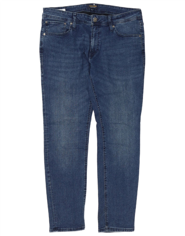 Jack & Jones Mens Slim Jeans W36 L32 Blue Cotton