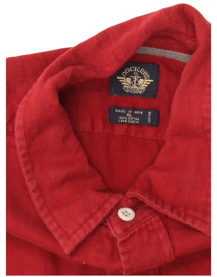 Dockers Mens Shirt XL Red Cotton