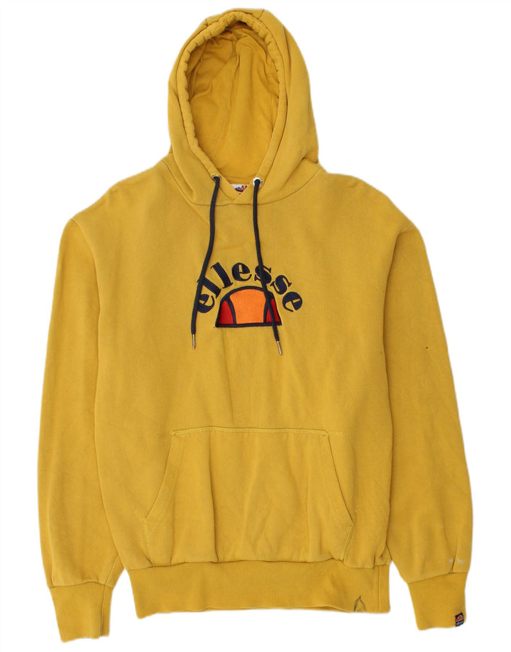 Ellesse Mens Graphic Hoodie Jumper Small Yellow Cotton
